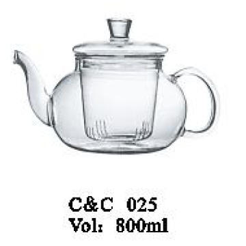 Clean Clear Glass Teapot Cofepot in 800ml, High Borosilicate Material